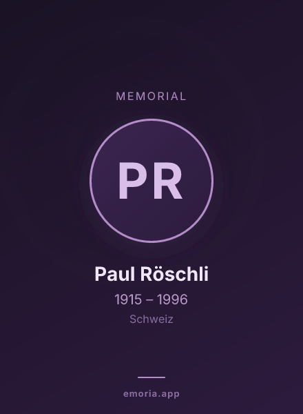 Memorial portrait of Paul Röschli