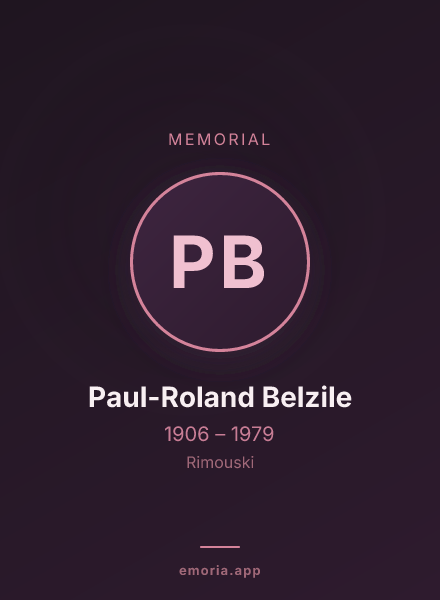 Memorial portrait of Paul-Roland Belzile