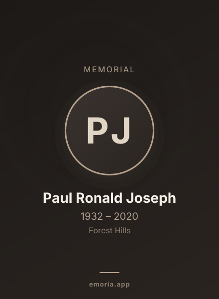 Memorial portrait of Paul Ronald Joseph
