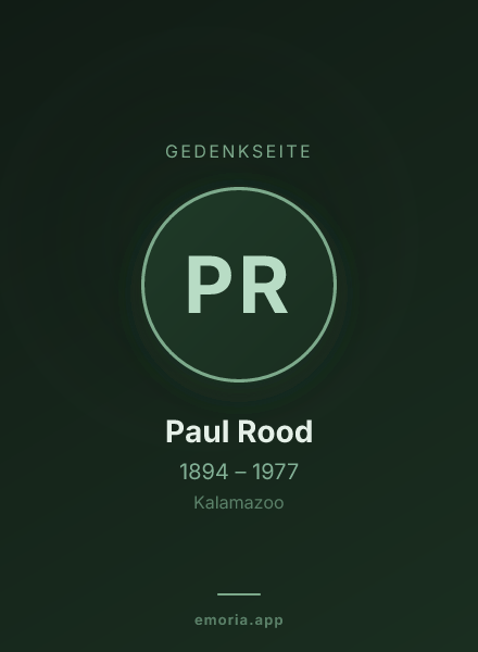 Gedenkportrait von Paul Rood