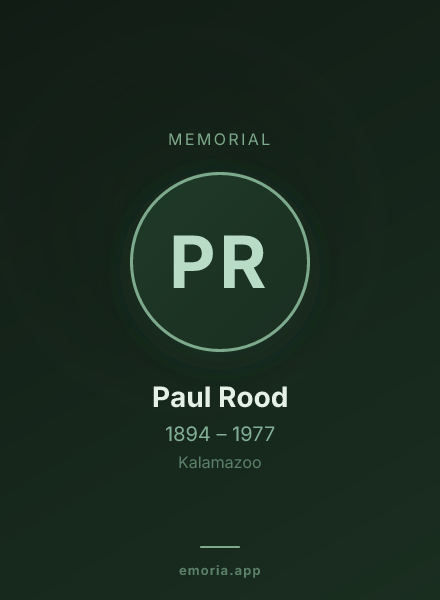 Memorial portrait of Paul Rood