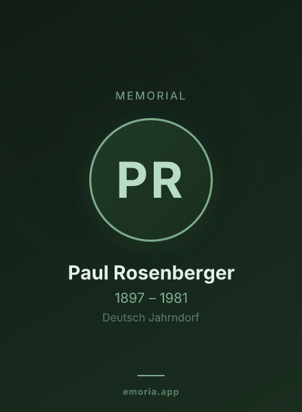 Memorial portrait of Paul Rosenberger