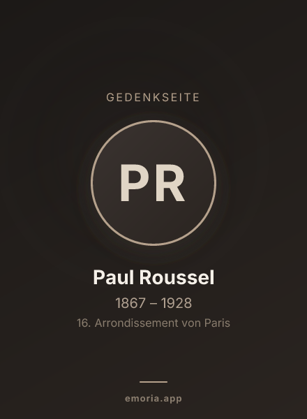 Gedenkportrait von Paul Roussel