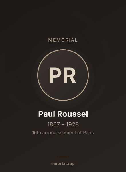 Memorial portrait of Paul Roussel