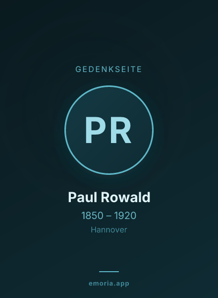Gedenkportrait von Paul Rowald