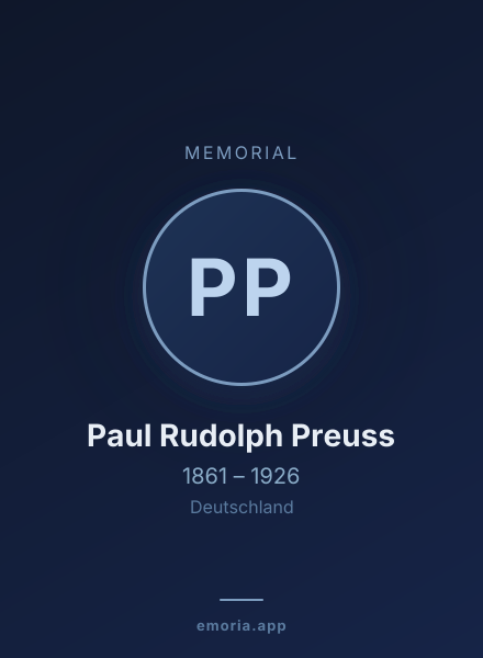 Memorial portrait of Paul Rudolph Preuss