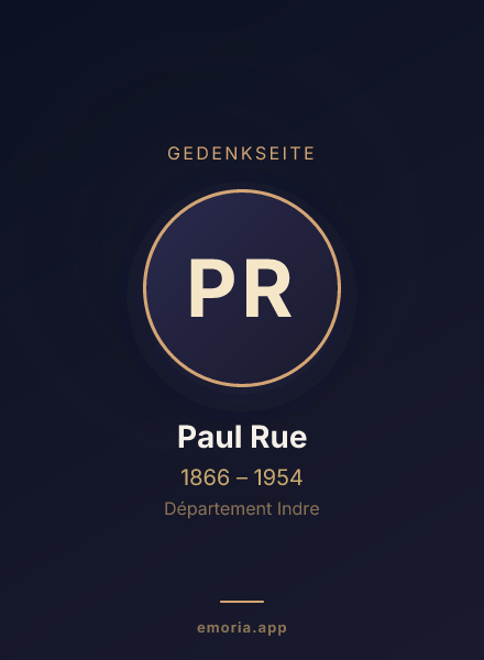 Gedenkportrait von Paul Rue