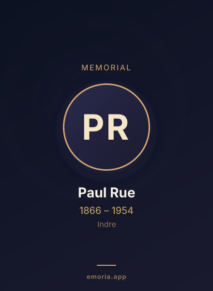Memorial portrait of Paul Rue