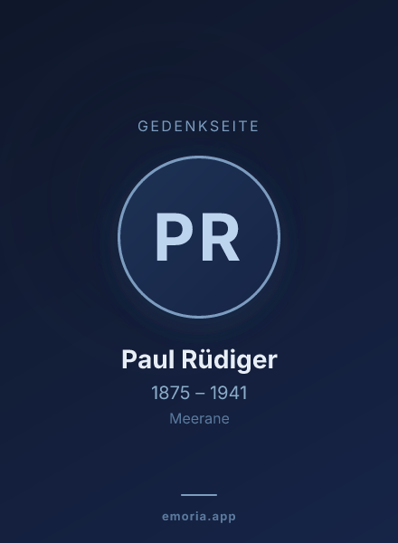 Gedenkportrait von Paul Rüdiger