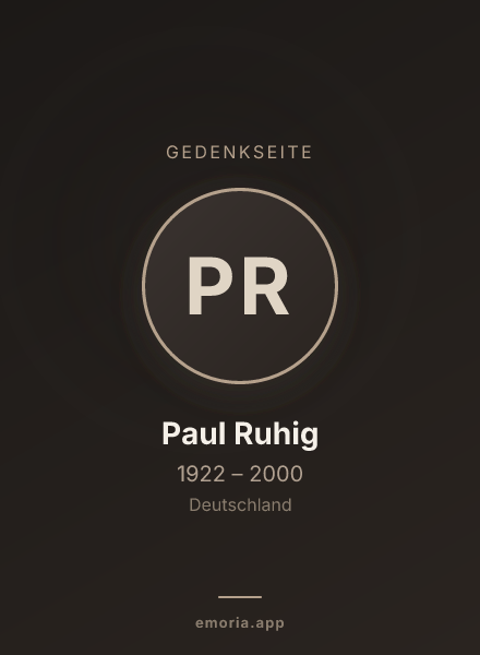 Gedenkportrait von Paul Ruhig