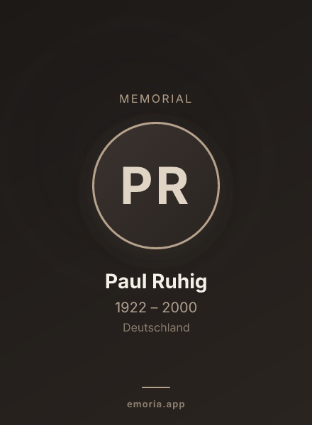Memorial portrait of Paul Ruhig