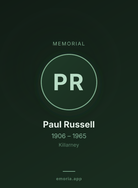 Memorial portrait of Paul Russell