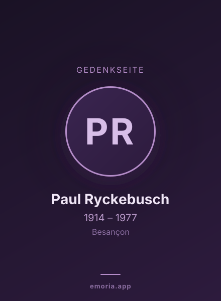 Gedenkportrait von Paul Ryckebusch