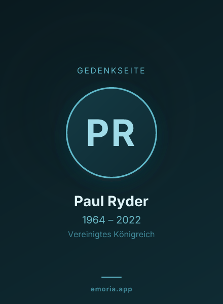 Gedenkportrait von Paul Ryder