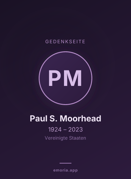 Gedenkportrait von Paul S. Moorhead
