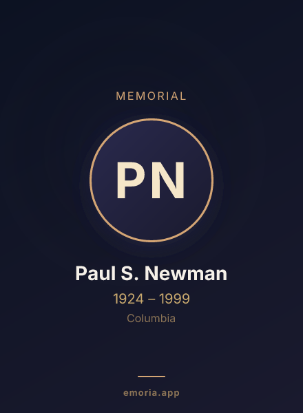 Memorial portrait of Paul S. Newman