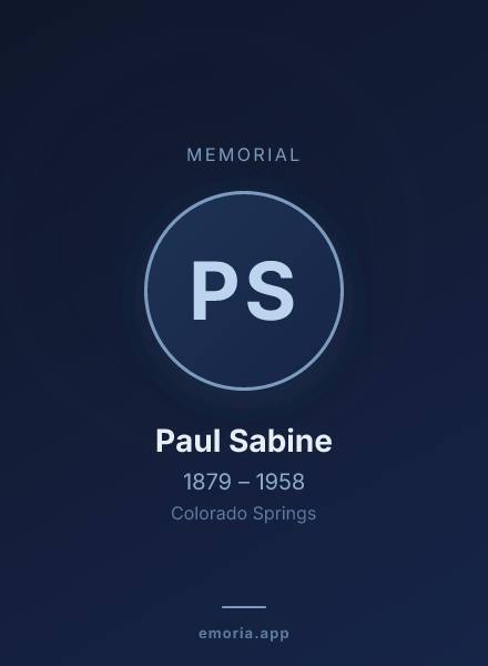 Memorial portrait of Paul Sabine
