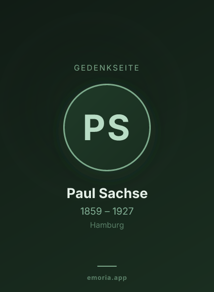 Gedenkportrait von Paul Sachse