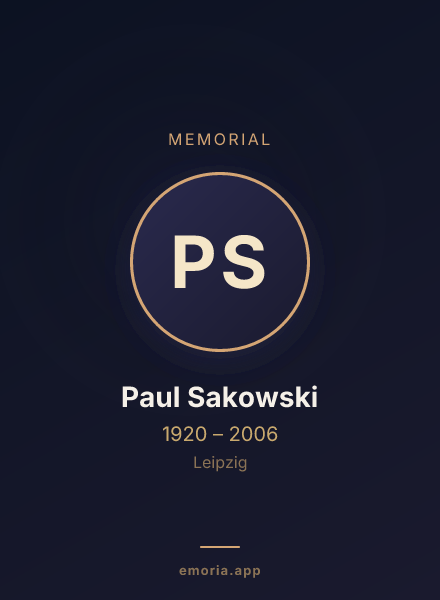 Memorial portrait of Paul Sakowski