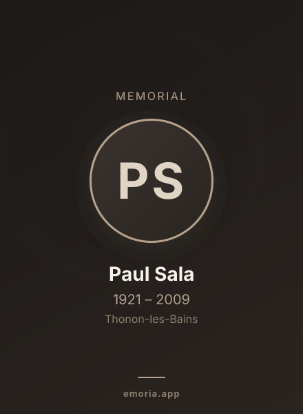 Memorial portrait of Paul Sala