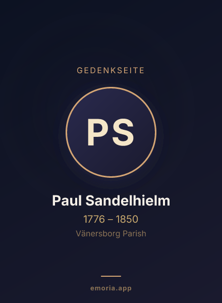 Gedenkportrait von Paul Sandelhielm