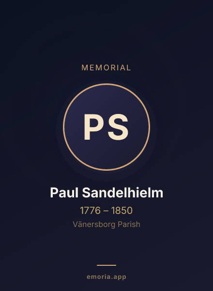 Memorial portrait of Paul Sandelhielm