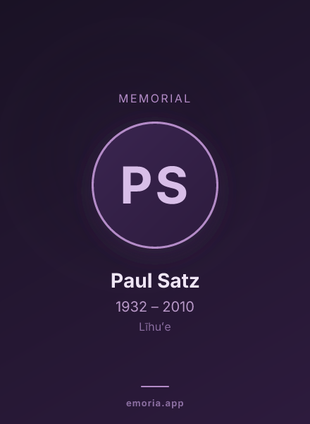 Memorial portrait of Paul Satz