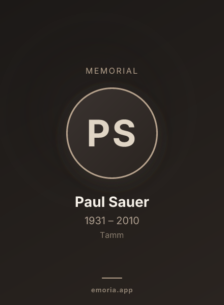 Memorial portrait of Paul Sauer