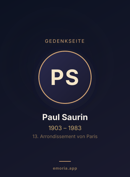 Gedenkportrait von Paul Saurin