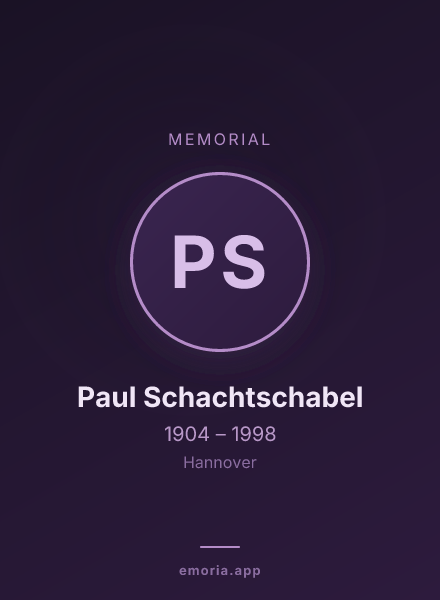 Memorial portrait of Paul Schachtschabel