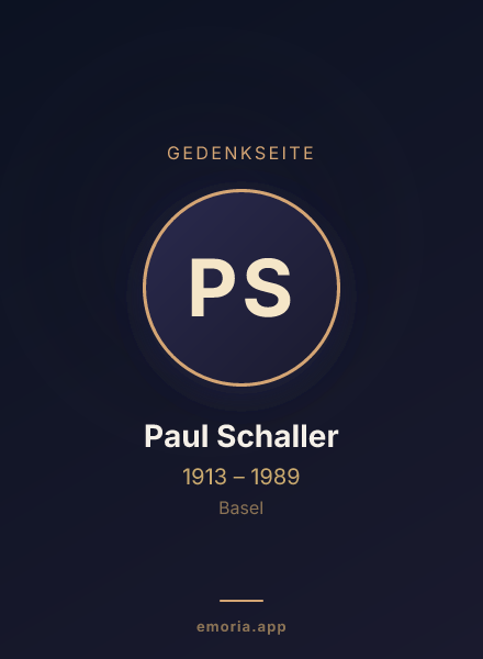 Gedenkportrait von Paul Schaller