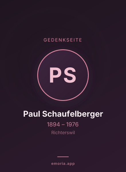 Gedenkportrait von Paul Schaufelberger