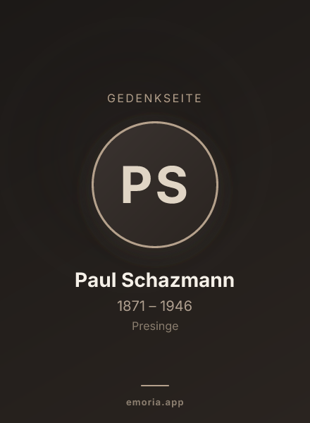 Gedenkportrait von Paul Schazmann