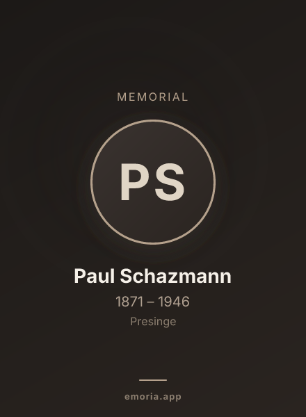 Memorial portrait of Paul Schazmann
