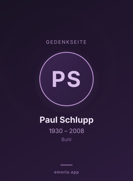 Gedenkportrait von Paul Schlupp
