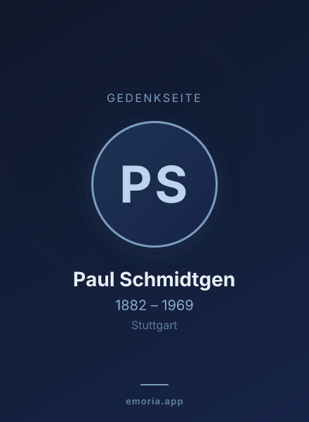 Gedenkportrait von Paul Schmidtgen