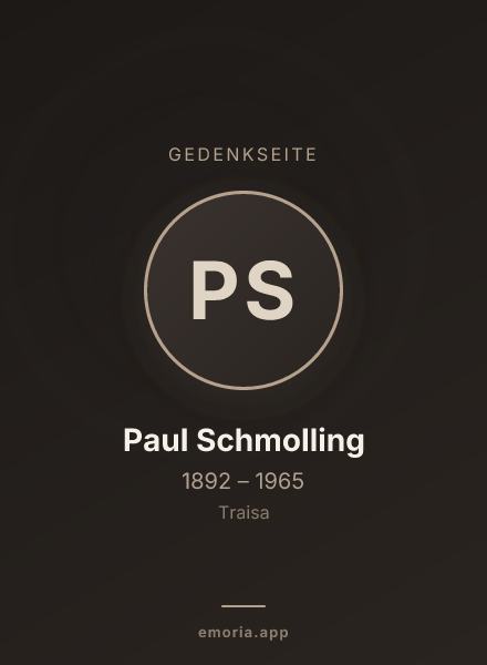 Gedenkportrait von Paul Schmolling