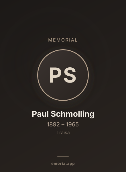 Memorial portrait of Paul Schmolling