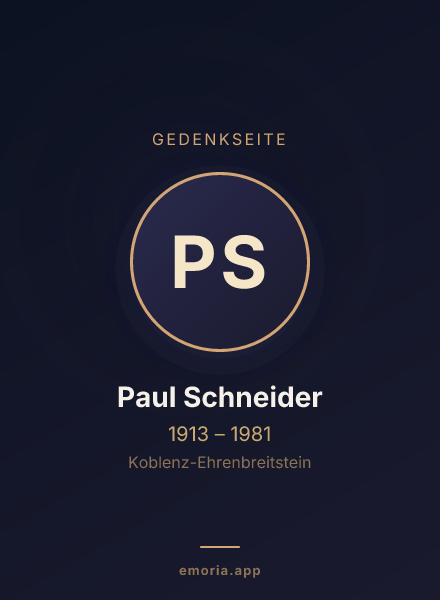 Gedenkportrait von Paul Schneider