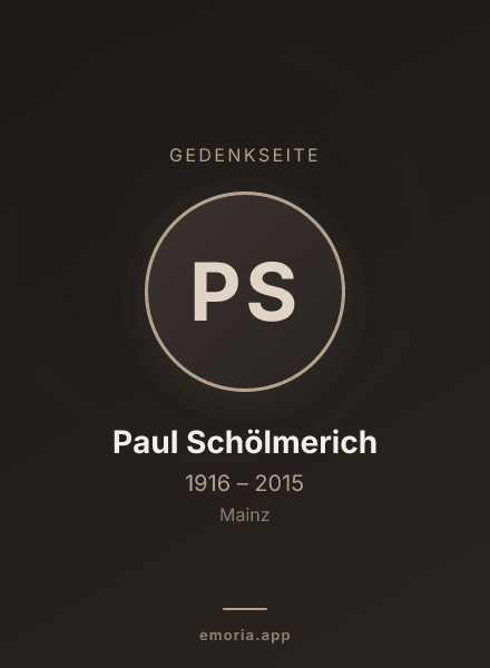 Gedenkportrait von Paul Schölmerich