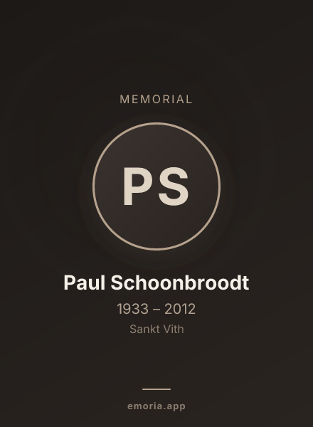 Memorial portrait of Paul Schoonbroodt