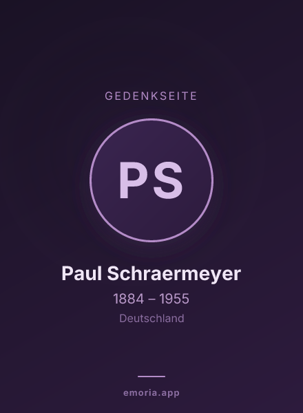 Gedenkportrait von Paul Schraermeyer