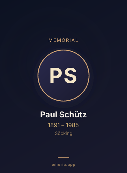 Memorial portrait of Paul Schütz