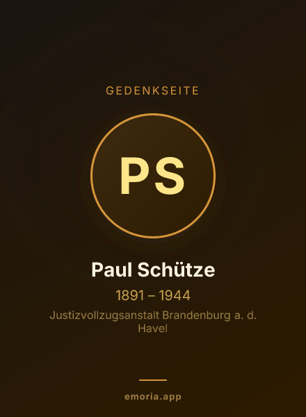 Gedenkportrait von Paul Schütze