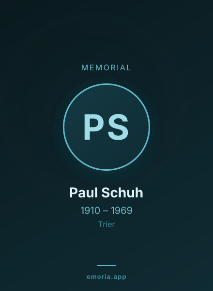 Memorial portrait of Paul Schuh