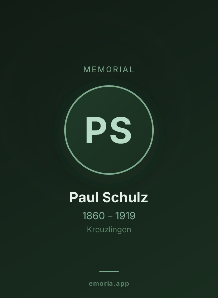 Memorial portrait of Paul Schulz