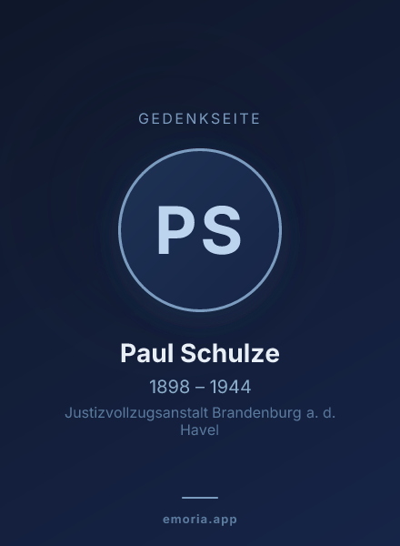 Gedenkportrait von Paul Schulze