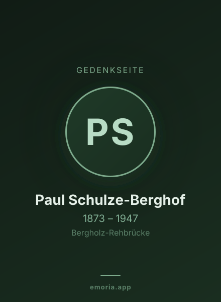 Gedenkportrait von Paul Schulze-Berghof