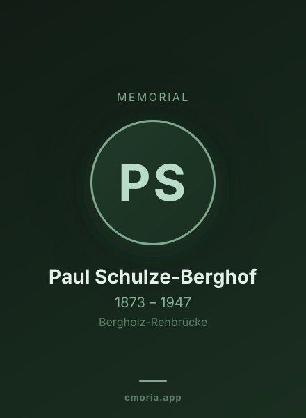 Memorial portrait of Paul Schulze-Berghof