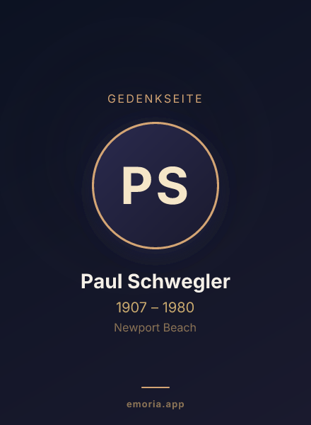Gedenkportrait von Paul Schwegler
